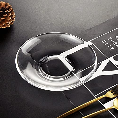 bellemax Premium Classic Clear Glass Saucer Set of 6 Only Saucers Without Cup for Serving Tea Coffee Snacks, 200 ml - Image 5