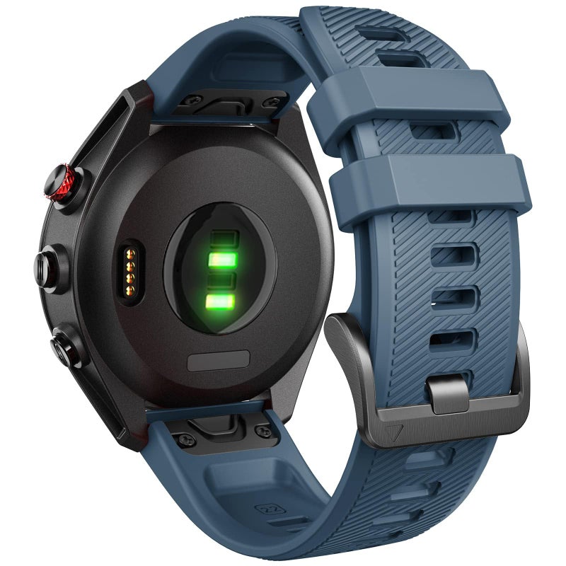 ANCOOL حزام ANCOOL لساعات Garmin S62/Forerunner 945/955 حزام 22 مم سيليكون لساعات Fenix 8 47 مم/Fenix 7/6/5 بديل لحزام Fenix 6 pro/7 pro/Epix (Slate) - Image 1