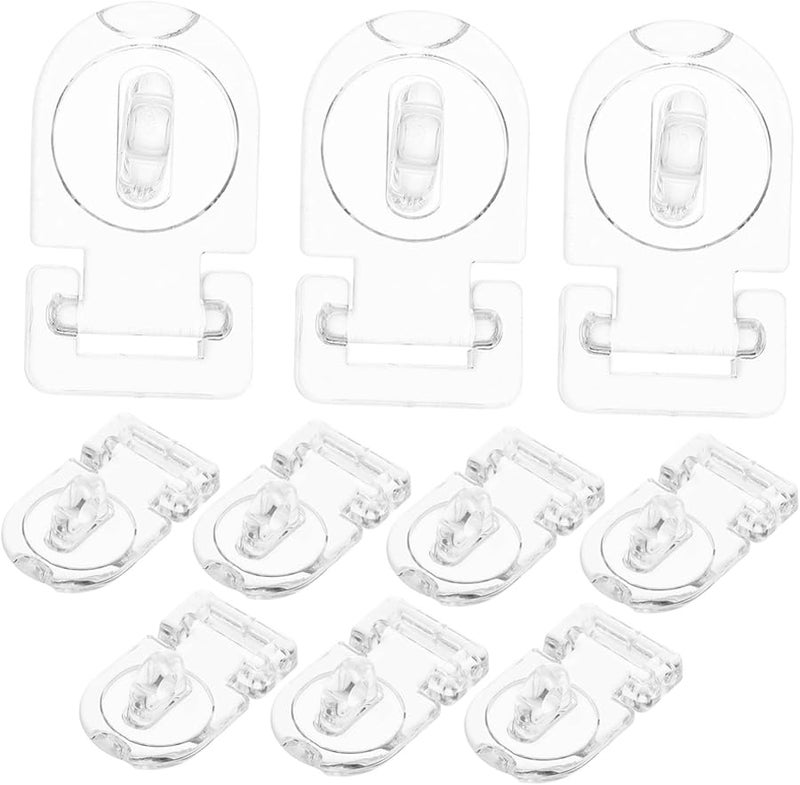 Clear Acrylic Hinge Locks 10 Sets With Buckles Secure Storage For Boxes Cabinets Display Cases - Image 1