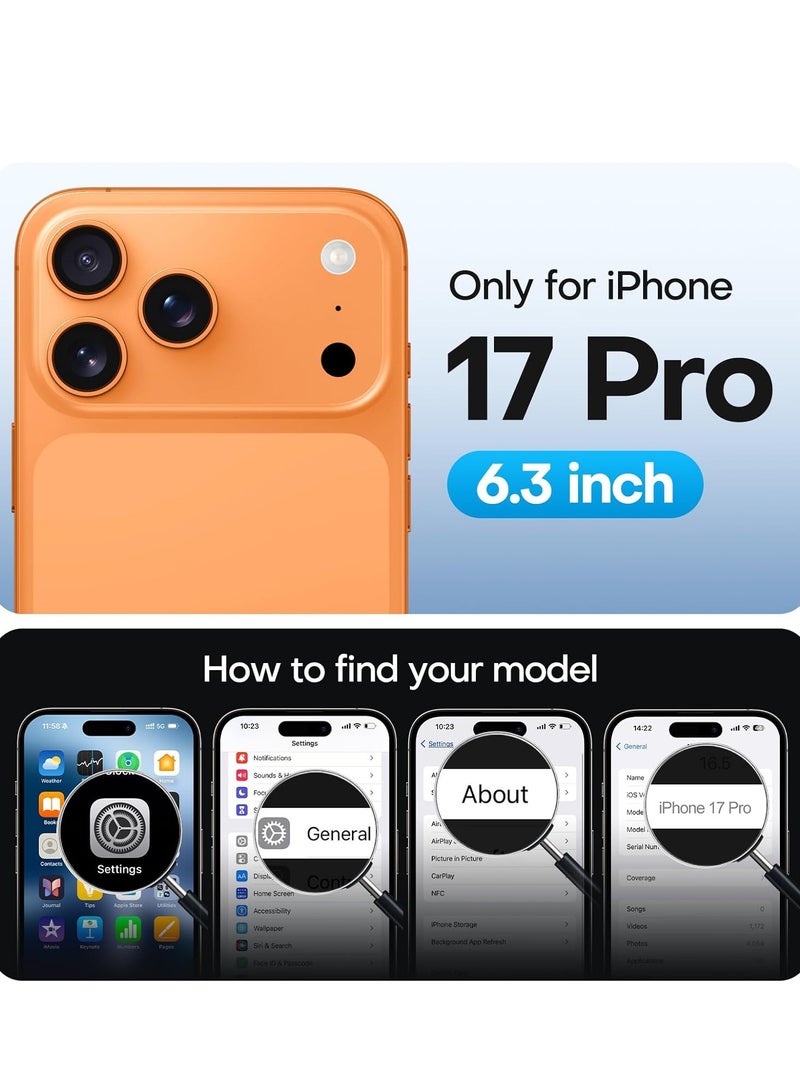 BORTONY iPhone 17 Pro Case Compatible with Magsafe Camera Lens Protection Cover with Full HD 9D Tempered Glass For iPhone 17 Pro Anti-Yellowing Drop Protection Cover for iPhone 17 Pro 6.3-inch - Image 2