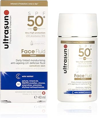 ultrasun ألترا صن سائل وجه ملون بالعسل مضاد للشيخوخة SPF50 40 مل