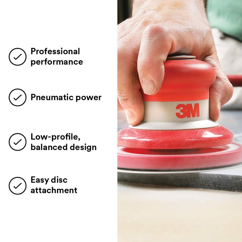 Cubitron 3M Pneumatic Random Orbital Sander - 6” x 3/16” Orbit with Stikit Disc Pad for Wood, Composites, and Metal - Image 3