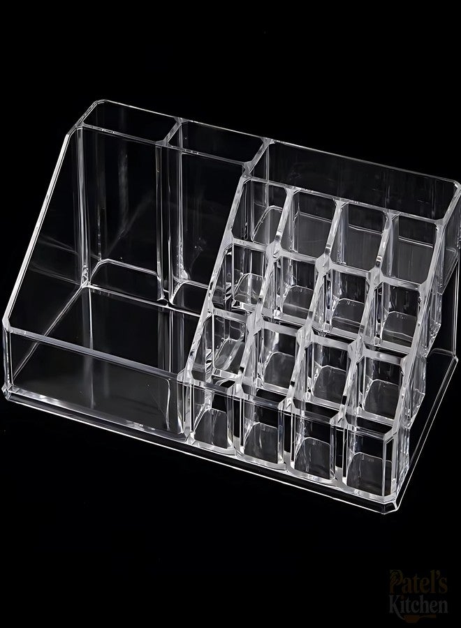Patel's Kitchen 16 Grid Makeup Organizer Drawer Desk Multipurpose Plastic Makeup Cosmetic Display Makeup Brushes Lipstick Pencil Mascara Brush Hair Combs and Jewelry Box Dressing Table Organizer - Image 3