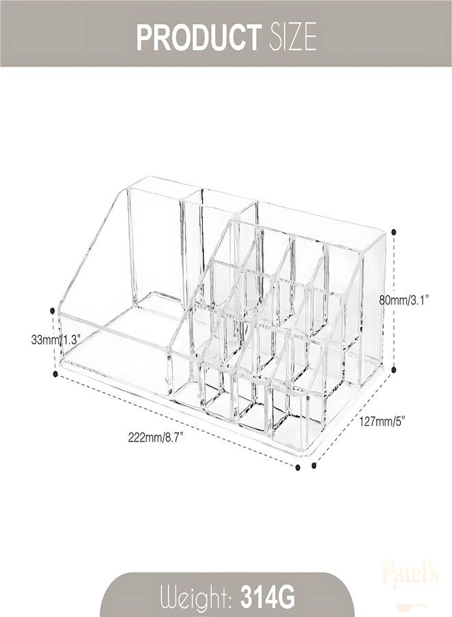 Patel's Kitchen 16 Grid Makeup Organizer Drawer Desk Multipurpose Plastic Makeup Cosmetic Display Makeup Brushes Lipstick Pencil Mascara Brush Hair Combs and Jewelry Box Dressing Table Organizer - Image 5