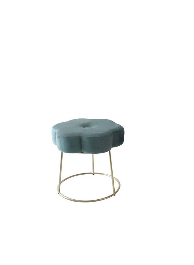 DANUBE HOME كرسي عثماني متعدد الوظائف من Amor Velvet Flower Stool بمسند قدم ناعم منجد لغرفة المعيشة، أثاث عصري 46X46X42 سم، أخضر / ذهبي  - Image 2
