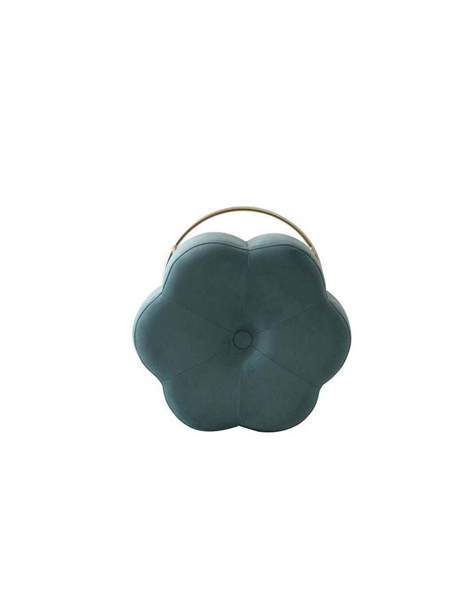 DANUBE HOME كرسي عثماني متعدد الوظائف من Amor Velvet Flower Stool بمسند قدم ناعم منجد لغرفة المعيشة، أثاث عصري 46X46X42 سم، أخضر / ذهبي  - Image 5