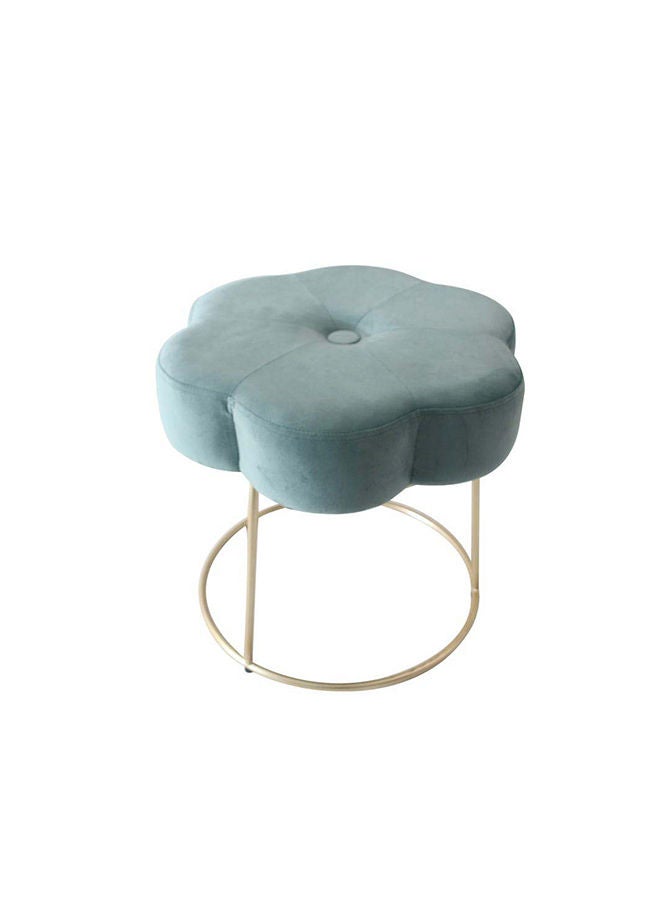 DANUBE HOME كرسي عثماني متعدد الوظائف من Amor Velvet Flower Stool بمسند قدم ناعم منجد لغرفة المعيشة، أثاث عصري 46X46X42 سم، أخضر / ذهبي  - Image 1