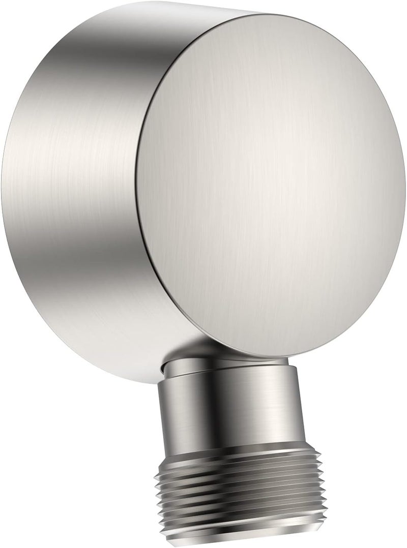Lavatrum Wall Mounted Supply Elbow, Solid Brass Round Wall Supply Elbow with Check Valve (Brushed Nickel) - Image 2