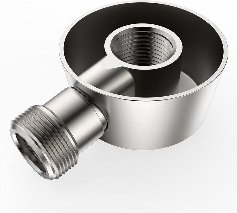 Lavatrum Wall Mounted Supply Elbow, Solid Brass Round Wall Supply Elbow with Check Valve (Brushed Nickel) - Image 3