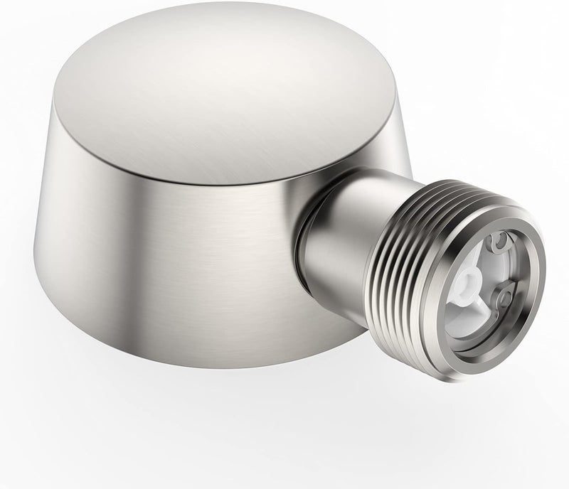 Lavatrum Wall Mounted Supply Elbow, Solid Brass Round Wall Supply Elbow with Check Valve (Brushed Nickel) - Image 1