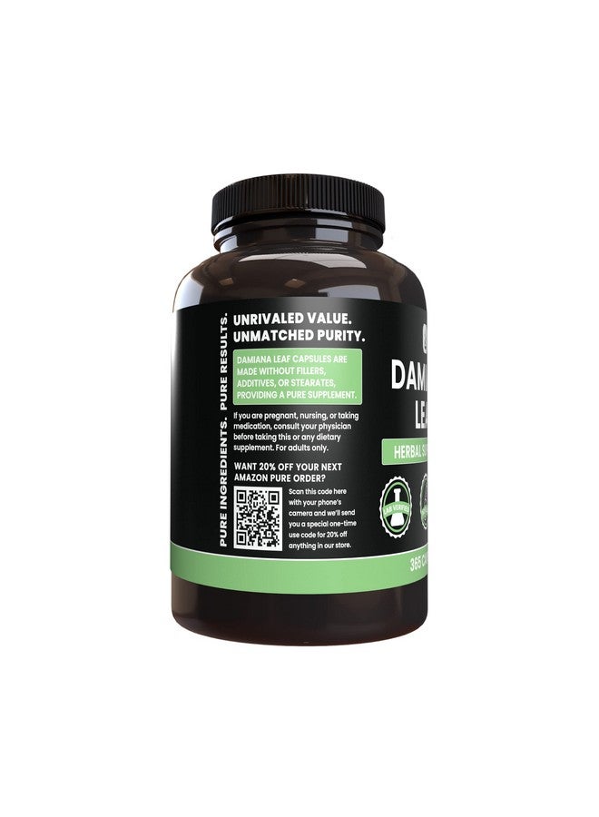 PURE ORIGINAL INGREDIENTS PURE ORIGINAL INGREDIENTS Damiana Leaf (365 Capsules) No Magnesium Or Rice Fillers, Always Pure - Image 2