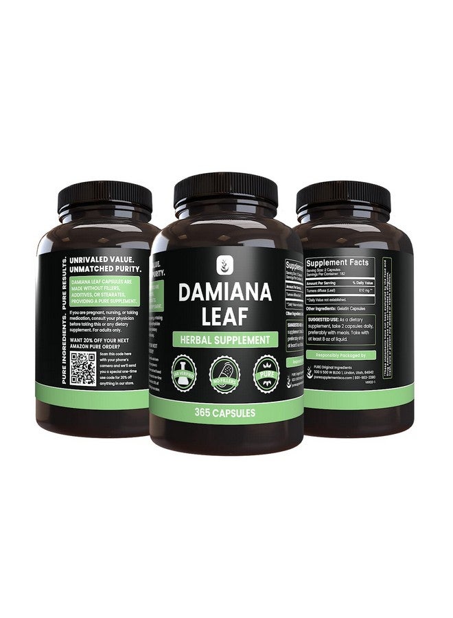 PURE ORIGINAL INGREDIENTS PURE ORIGINAL INGREDIENTS Damiana Leaf (365 Capsules) No Magnesium Or Rice Fillers, Always Pure - Image 4