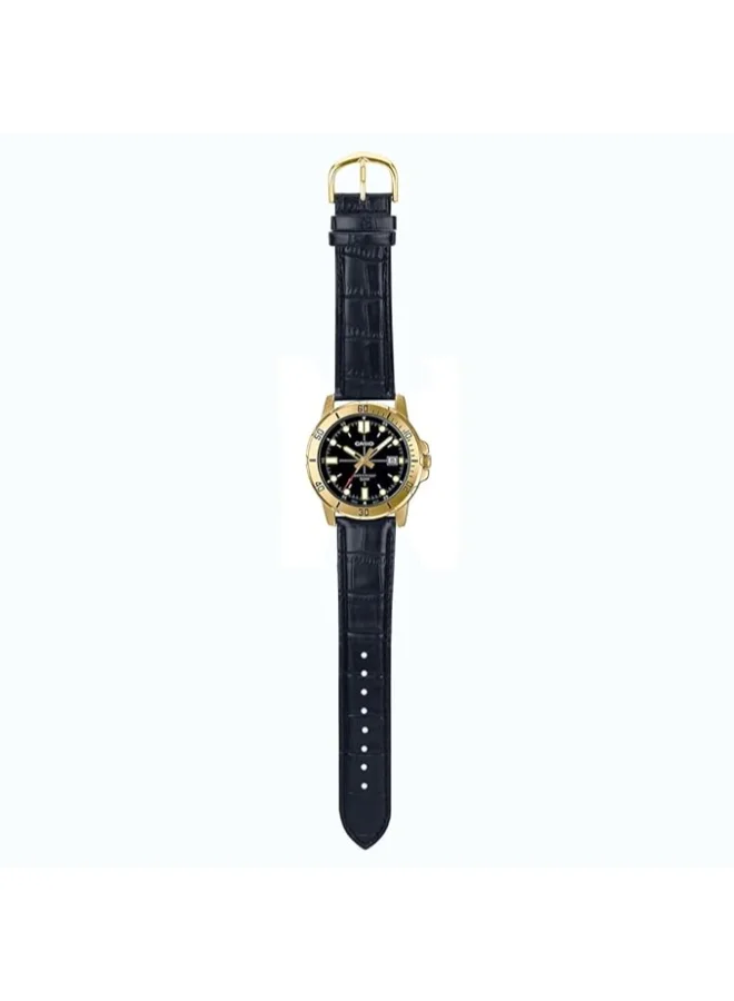CASIO Men's Men's Leather Analog Watch MTP-VD01GL-1EVUDF - 45 mm