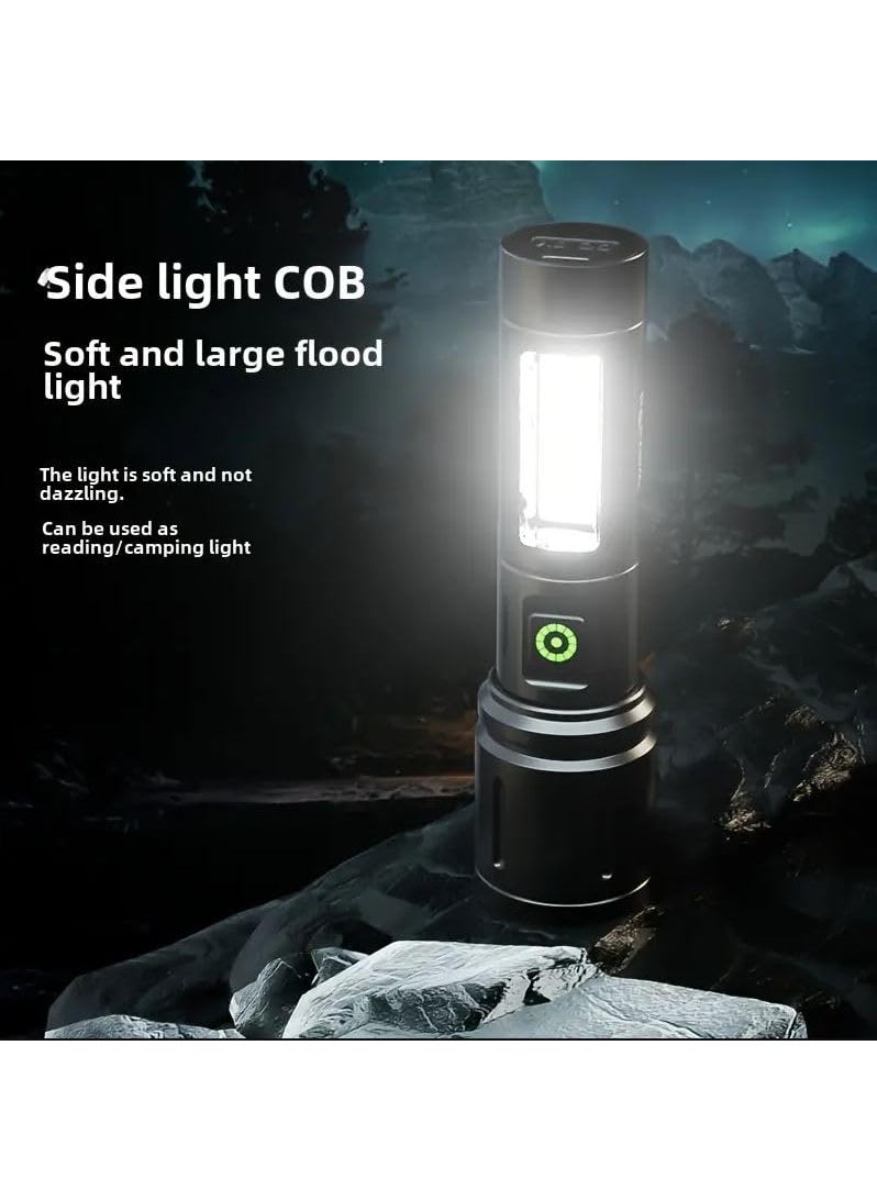 ULTREOS ULTREOS High Power LED Torch TypeC Charging Flashlight Zoomable Flash Light Power Display LED flashlights Long Range Hand Torch Light  - Image 4