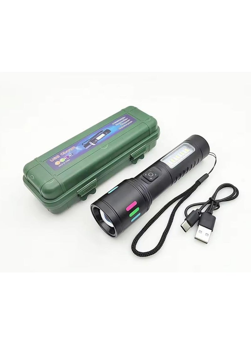 ULTREOS ULTREOS High Power LED Torch TypeC Charging Flashlight Zoomable Flash Light Power Display LED flashlights Long Range Hand Torch Light  - Image 2