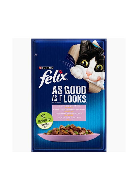 Felix Cat Pouch With Trout & Green Bean