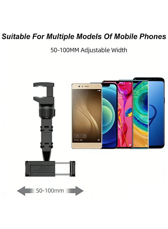 حامل هاتف للسيارة قابل للتعديل بزاوية 360 درجة، يُثبت على مرآة الرؤية الخلفية، متعدد الوظائف، وثابت. - Image 4