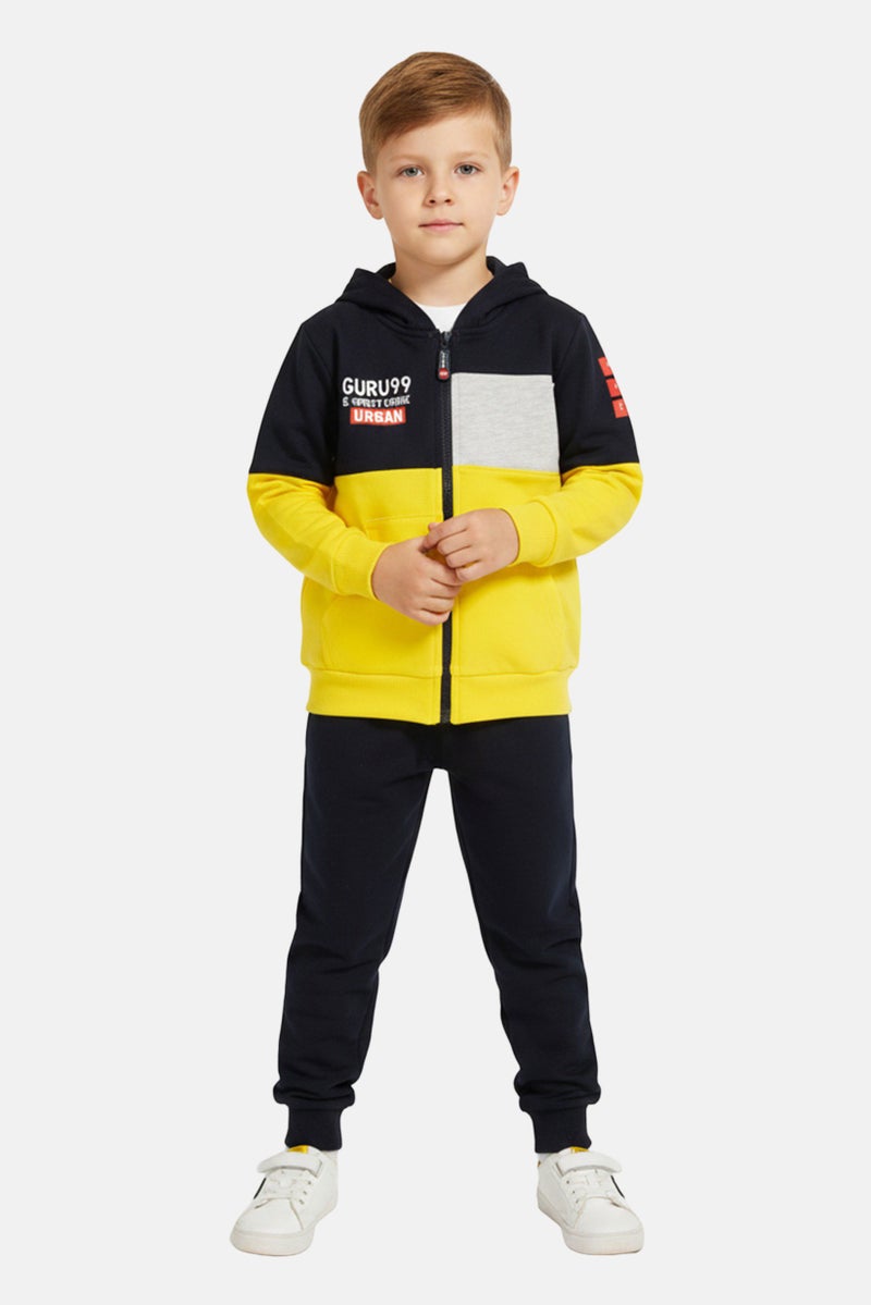 Guru 99 Toddlers Boy 2 Pieces Brand Logo Tracksuits, Multicolor - Image 1