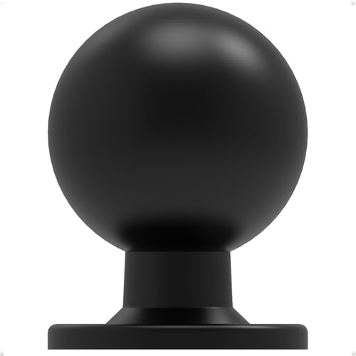 trust4care 4-Pack 1-1/3" Matt Black Kitchen Cabinet Knobs with Wide Base Backplate, Modern Ball Drawer Bi-fold Closet Door Pull Global Knobs, Sideboard Wardrobe Dresser Handles - Image 1