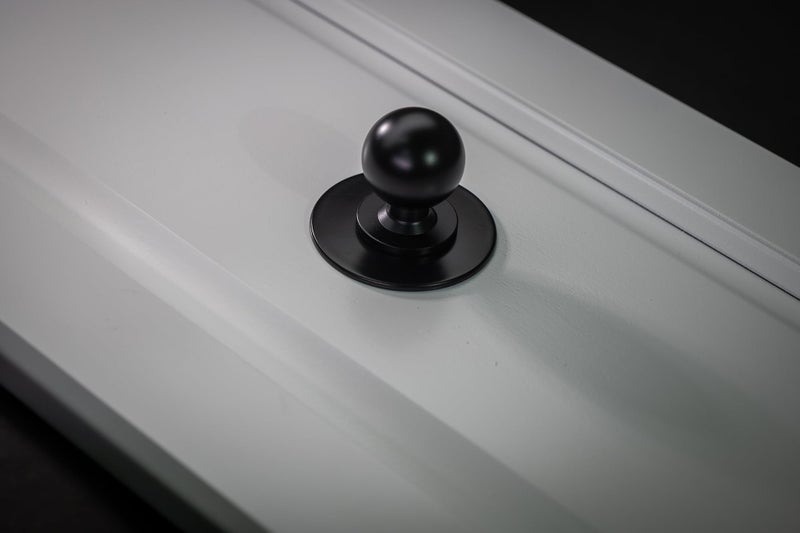 trust4care 4-Pack 1-1/3" Matt Black Kitchen Cabinet Knobs with Wide Base Backplate, Modern Ball Drawer Bi-fold Closet Door Pull Global Knobs, Sideboard Wardrobe Dresser Handles - Image 5