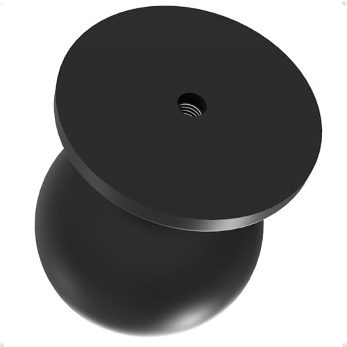 trust4care 4-Pack 1-1/3" Matt Black Kitchen Cabinet Knobs with Wide Base Backplate, Modern Ball Drawer Bi-fold Closet Door Pull Global Knobs, Sideboard Wardrobe Dresser Handles - Image 2