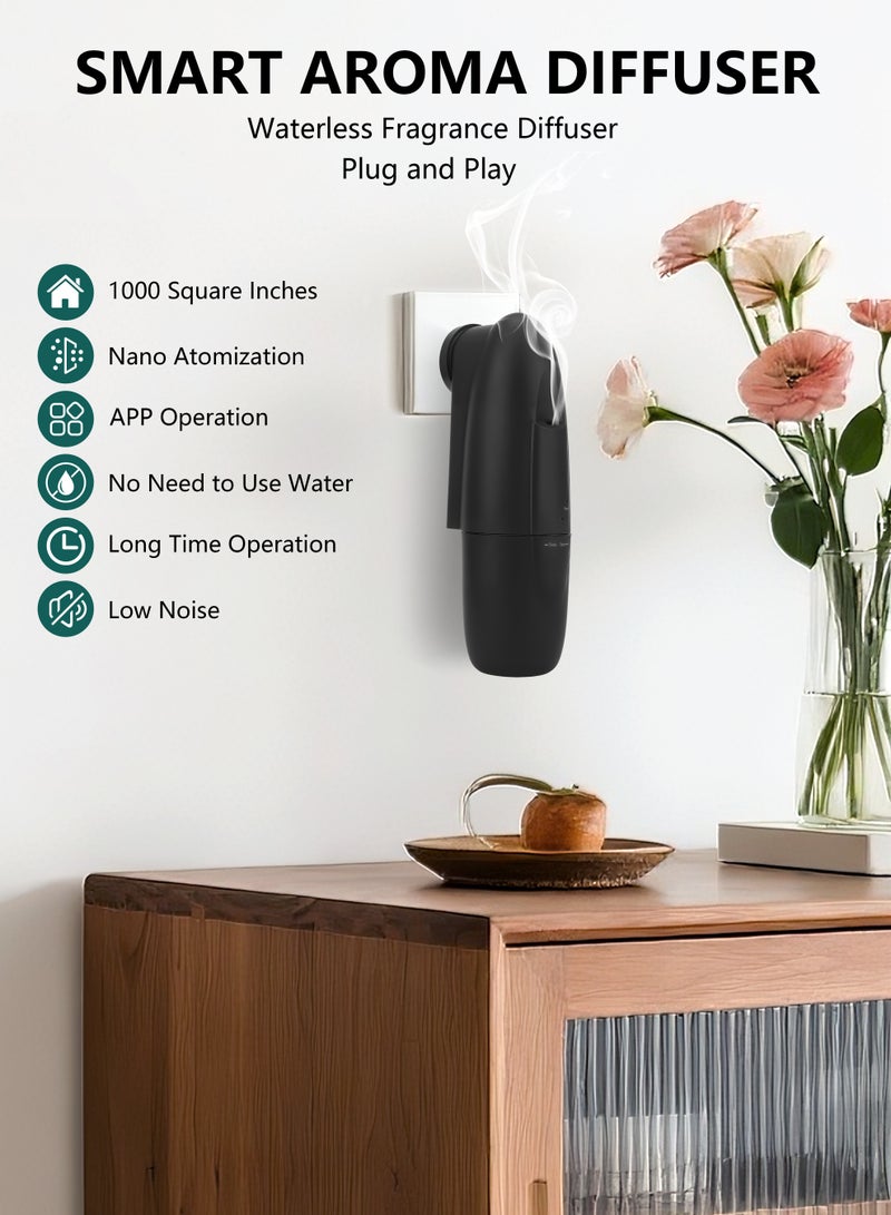 نكومي ناشر زيت عطري يعمل بالبلوتوث، ناشر عبير مع تحكم بالتطبيق، جهاز هواء برائحة ذكية، امتداد رائحة بمساحة 1000 قدم مربع، ناشر عبير للمنزل، فندق، صالة، صالة، مكتب، منتجع صحي، أسود - Image 2