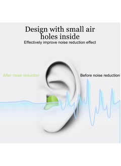 Necomi 60 Pcs Noise Canceling Earplugs, Sleep Earplugs for Sleep Noise Reduction, Work, Travel (Green)  - Image 2