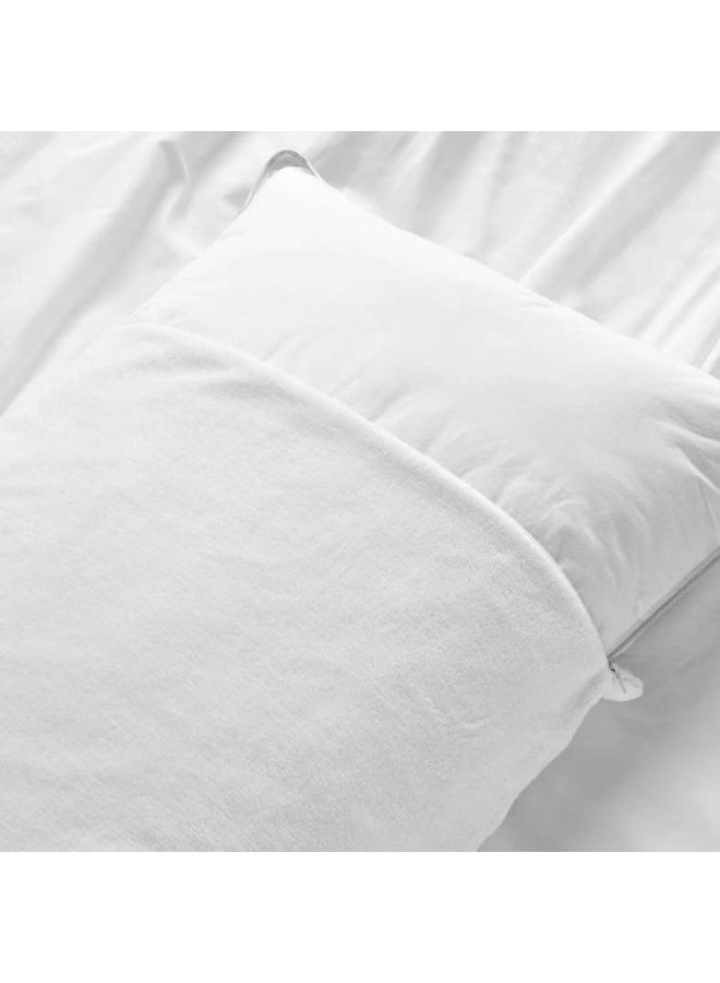 Pan Home Coral Fleece Waterproof Pillow Protector 50x75cm-White - 122NUT9900013 - Image 2