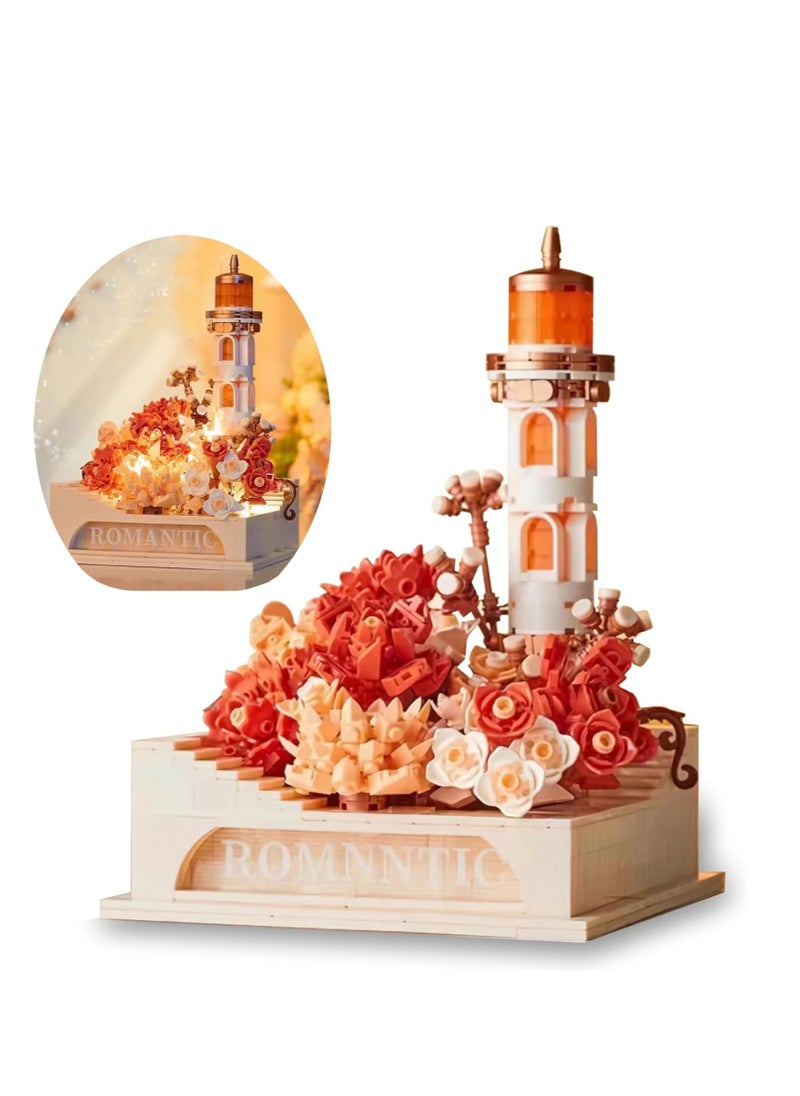 SYOSI Flower Botanical Bonsai Building Kit with LED Light, Succulent Plant Collection Building Block Flower Set, Floral Building Toy Office Home Decor, Gifts for Girls/Women/Mom/Girlfriend  - Image 1