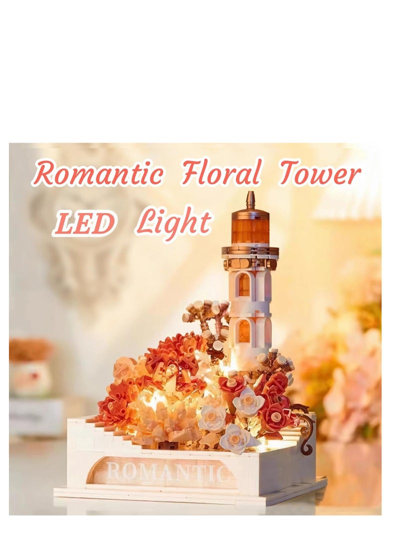 SYOSI Flower Botanical Bonsai Building Kit with LED Light, Succulent Plant Collection Building Block Flower Set, Floral Building Toy Office Home Decor, Gifts for Girls/Women/Mom/Girlfriend  - Image 3