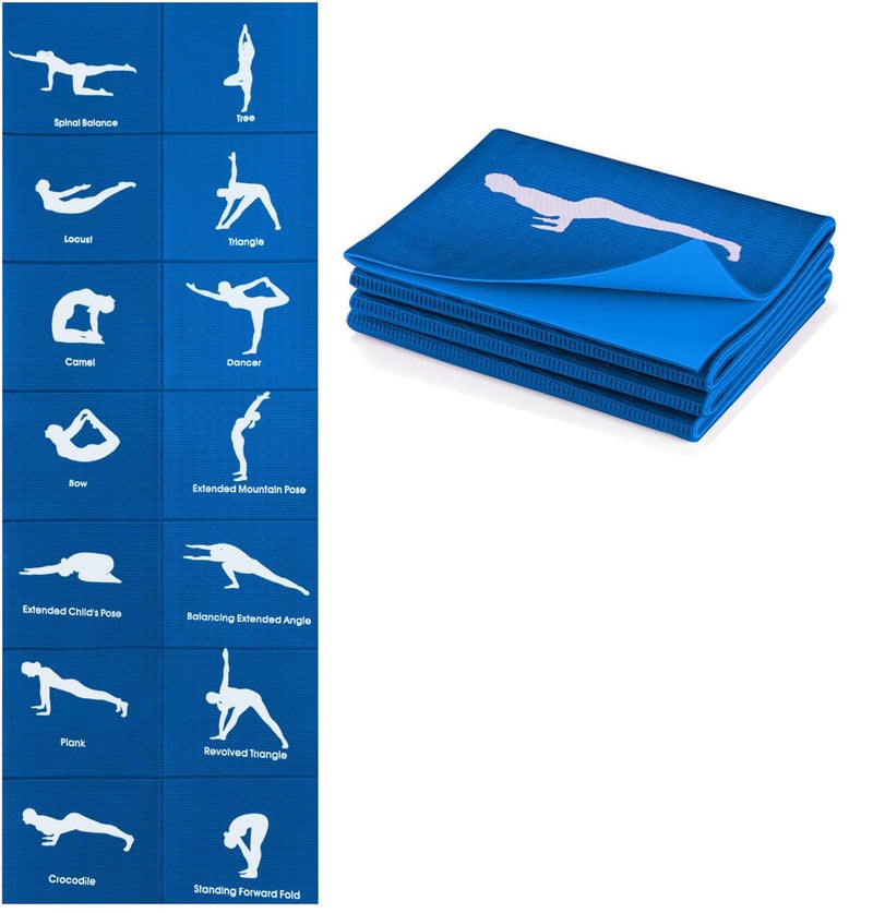 fabsouk EVA Folable Yoga Mats For Women Foldable Yoga Mat With Bag For Men Exercise Mat For Home Workout Gym Mat Anti Slip Yoga Mat 5MM Workout Mat (Blue) - Image 2