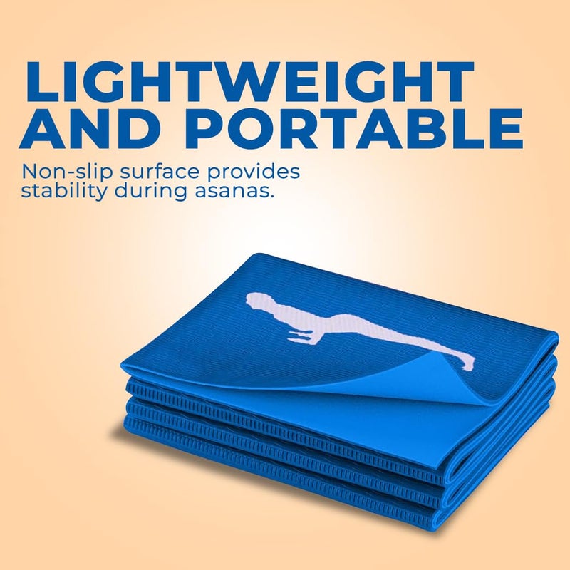 fabsouk EVA Folable Yoga Mats For Women Foldable Yoga Mat With Bag For Men Exercise Mat For Home Workout Gym Mat Anti Slip Yoga Mat 5MM Workout Mat (Blue) - Image 4