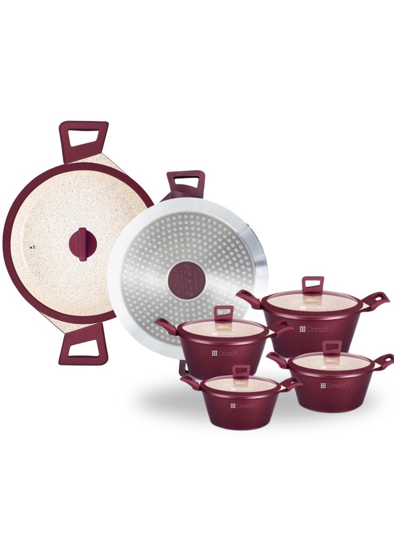 Dorsch Danish Design 4Pc Casseroles with Glass Lid - Non-Stick Ceramic Coating, Scratch Resistant, PTFE & PFOA-Free, Durable Construction, TUV Certified, Optimal Heat Distribution, Induction Ready, Easy Clean, High-Temperature Safe, Stylish Design - Image 1