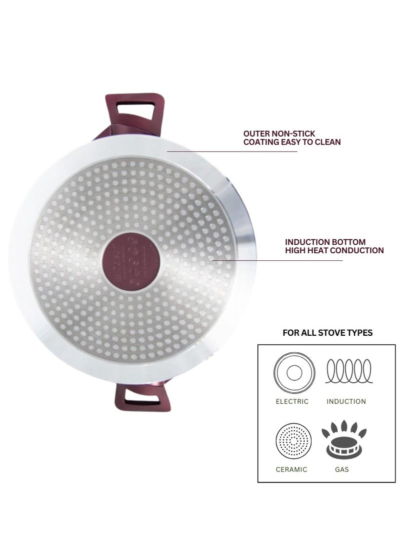 Dorsch Danish Design 4Pc Casseroles with Glass Lid - Non-Stick Ceramic Coating, Scratch Resistant, PTFE & PFOA-Free, Durable Construction, TUV Certified, Optimal Heat Distribution, Induction Ready, Easy Clean, High-Temperature Safe, Stylish Design - Image 4