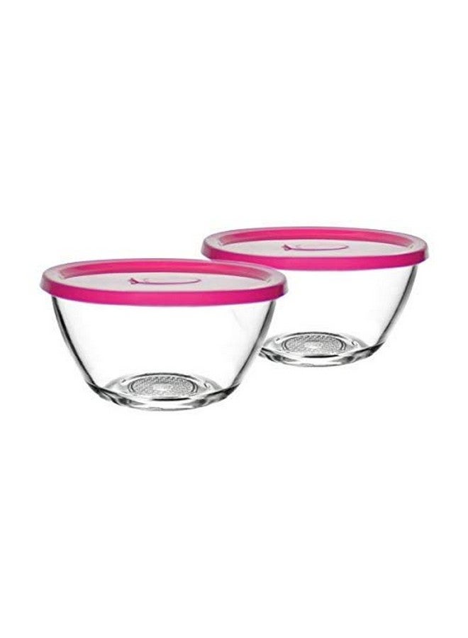 Brezzycloud Set of 6 Glass Mixing Bowl with Lid B16FL - 435ml - Transparent Glass (Set of 6, Lid Color Random) - Image 4