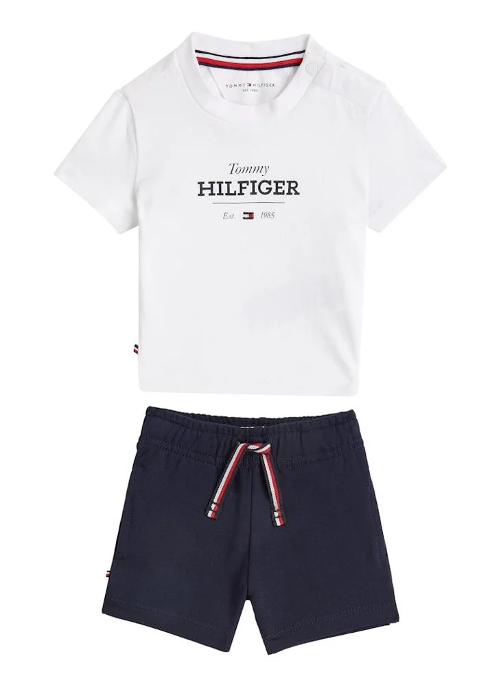 TOMMY HILFIGER Kids Monotype Crew Neck T-Shirt & Shorts Set