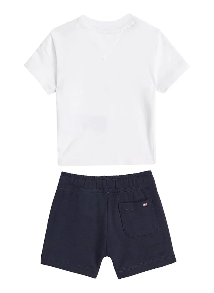 تومي هيلفيغر Kids Monotype Crew Neck T-Shirt & Shorts Set