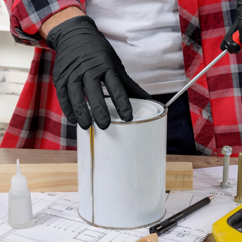ASAP Thick Nitrile Gloves - 6 Mil Powder Free Latex Free Black Nitrile Gloves - Disposable  Food Safe  Multipurpose Gloves - Image 4