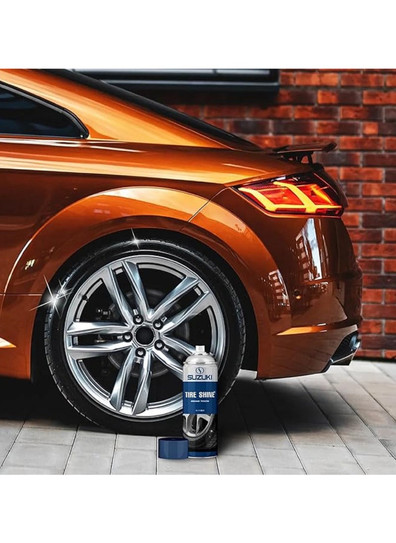 Suzuki Suzuki Tire Shine Spray Coating, No Sling Tire Dressing, Long Lasting Deep Black Shine, UV Protection & Dirt Repellant 500ml  - Image 2