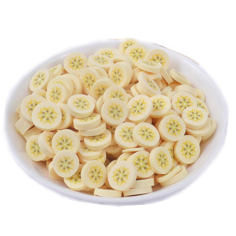 100 Pack Fruit Charms Resin Flatbacks Buttons Polymer Clay Beads for Miniature Fairy Garden Hair Accessories DIY Scrapbooking Phone Case Jewelry Making Home Decoration Banana
