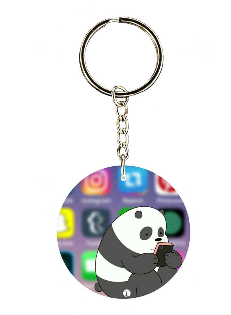 RKN A Panda Double Side Printed Keychain
