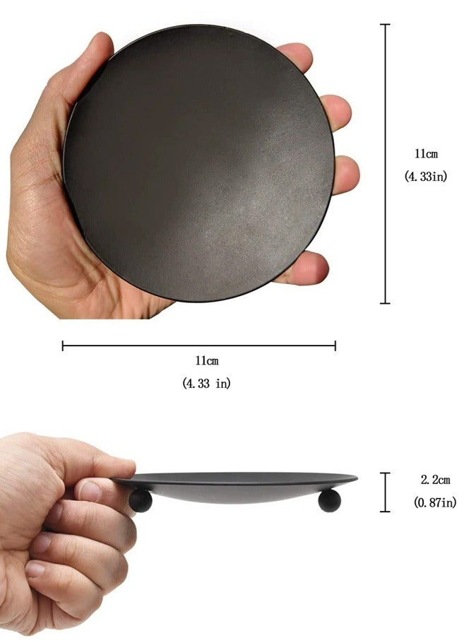 AMERTEER 2pcs Round Iron Candle Tray – Elegant INS Style Plate for Tabletop & Home Decor - Image 2