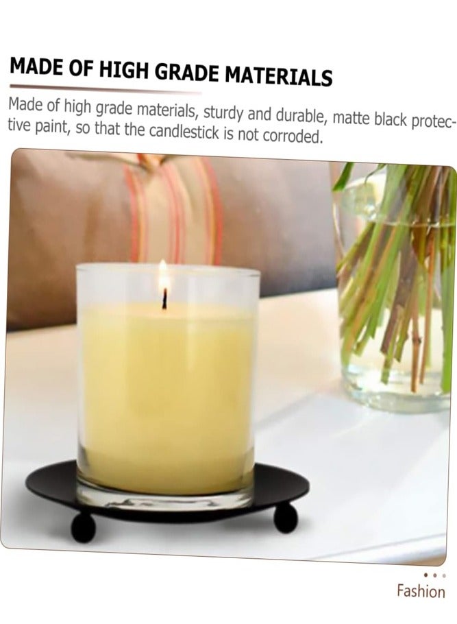AMERTEER 2pcs Round Iron Candle Tray – Elegant INS Style Plate for Tabletop & Home Decor - Image 3
