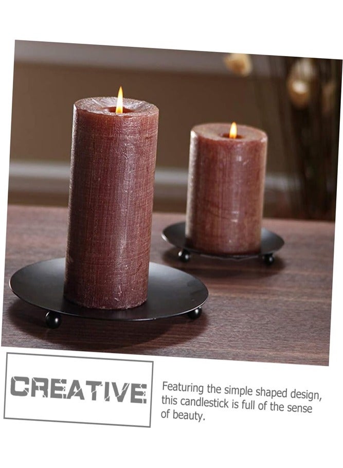 AMERTEER 2pcs Round Iron Candle Tray – Elegant INS Style Plate for Tabletop & Home Decor - Image 4