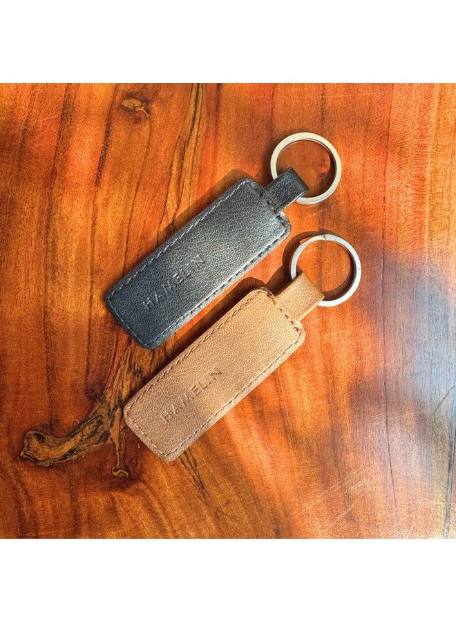 HAMELIN Keychain for Bike/Car-Set of 2 | Blue Croc & Tan Croc Design | Stylish Keychain Set For Men & Women | Stainless Steel Key Ring | Vegan Leather Key chain | Ideal Gift For Couples - Image 4