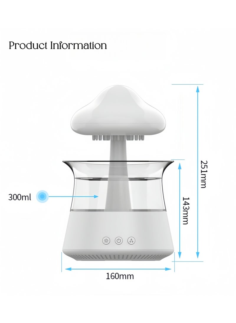 Beautiful Cloud Humidifier,  Cloud Night Light, Diffuser Humidifier with 7 Colours LED Lights/Humidifier Bedroom, Water Drop Sound for Sleep/Relaxation - Image 2