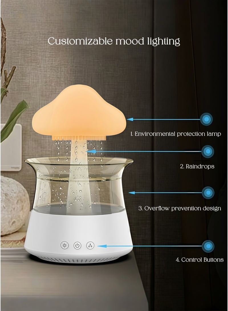 Beautiful Cloud Humidifier,  Cloud Night Light, Diffuser Humidifier with 7 Colours LED Lights/Humidifier Bedroom, Water Drop Sound for Sleep/Relaxation - Image 5