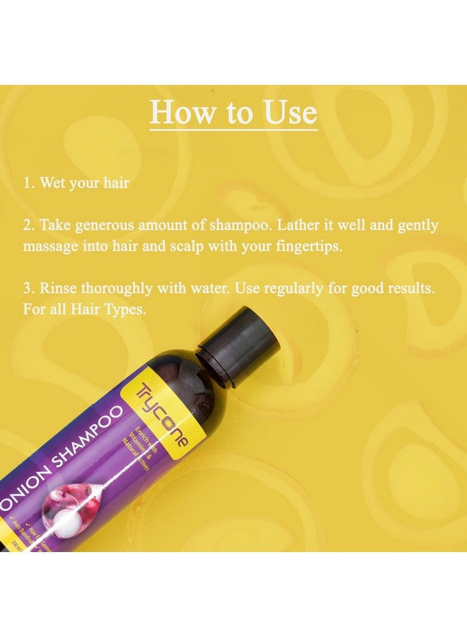 Trycone Red Onion Shampoo For Controlling Hair Loss And Dandruff Enriched With Vitamin E And Natural Actives Also Paraben, Sls And Mineral Oil Free 200 Ml - Image 3
