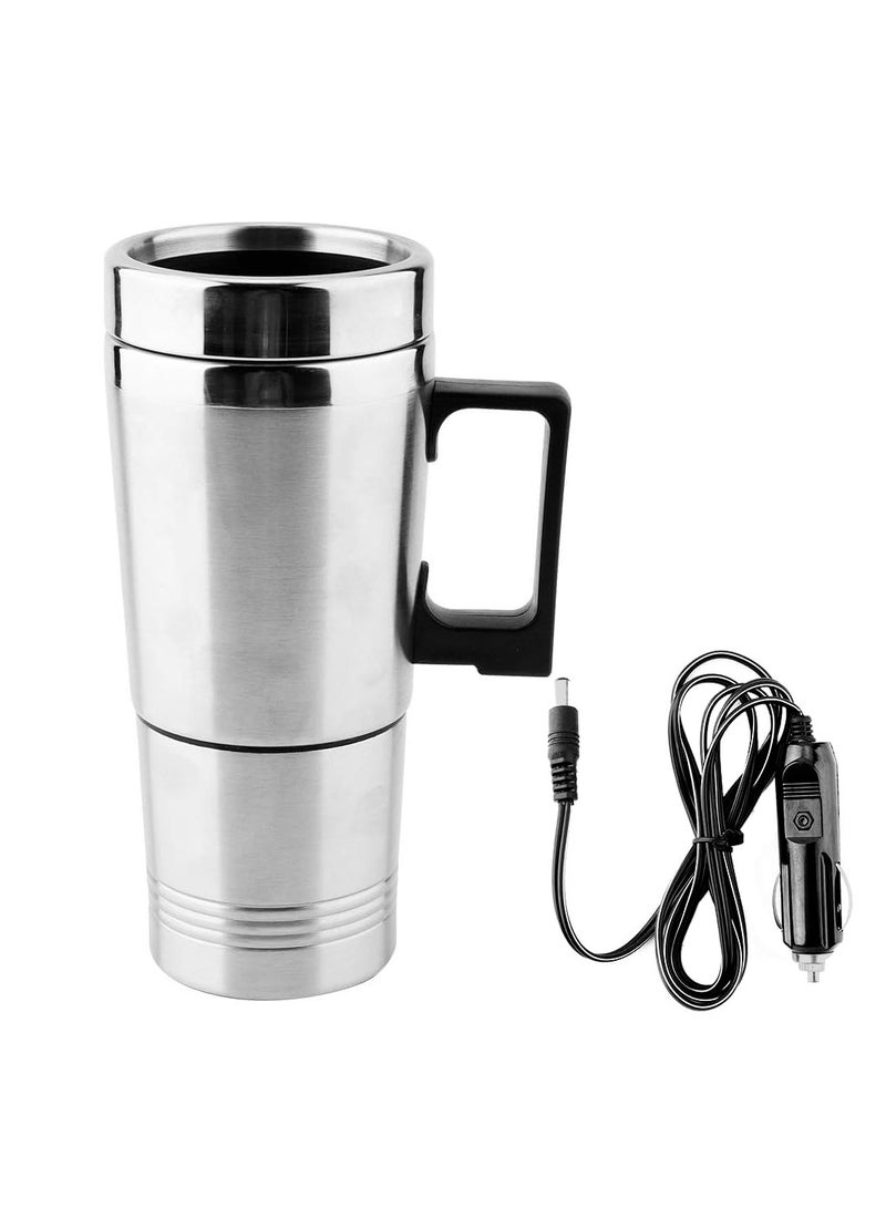 موب غلاية كهربائية للسيارة من الفولاذ المقاوم للصدأ بقوة 24 فولت - سخان مياه محمول للسفر مع وصلة ولاعة السجائر للحفاظ على المشروبات دافئة - Image 1
