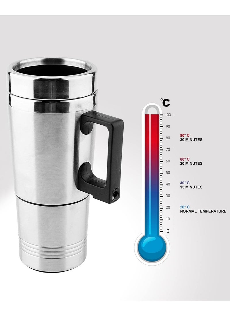 موب غلاية كهربائية للسيارة من الفولاذ المقاوم للصدأ بقوة 24 فولت - سخان مياه محمول للسفر مع وصلة ولاعة السجائر للحفاظ على المشروبات دافئة - Image 4